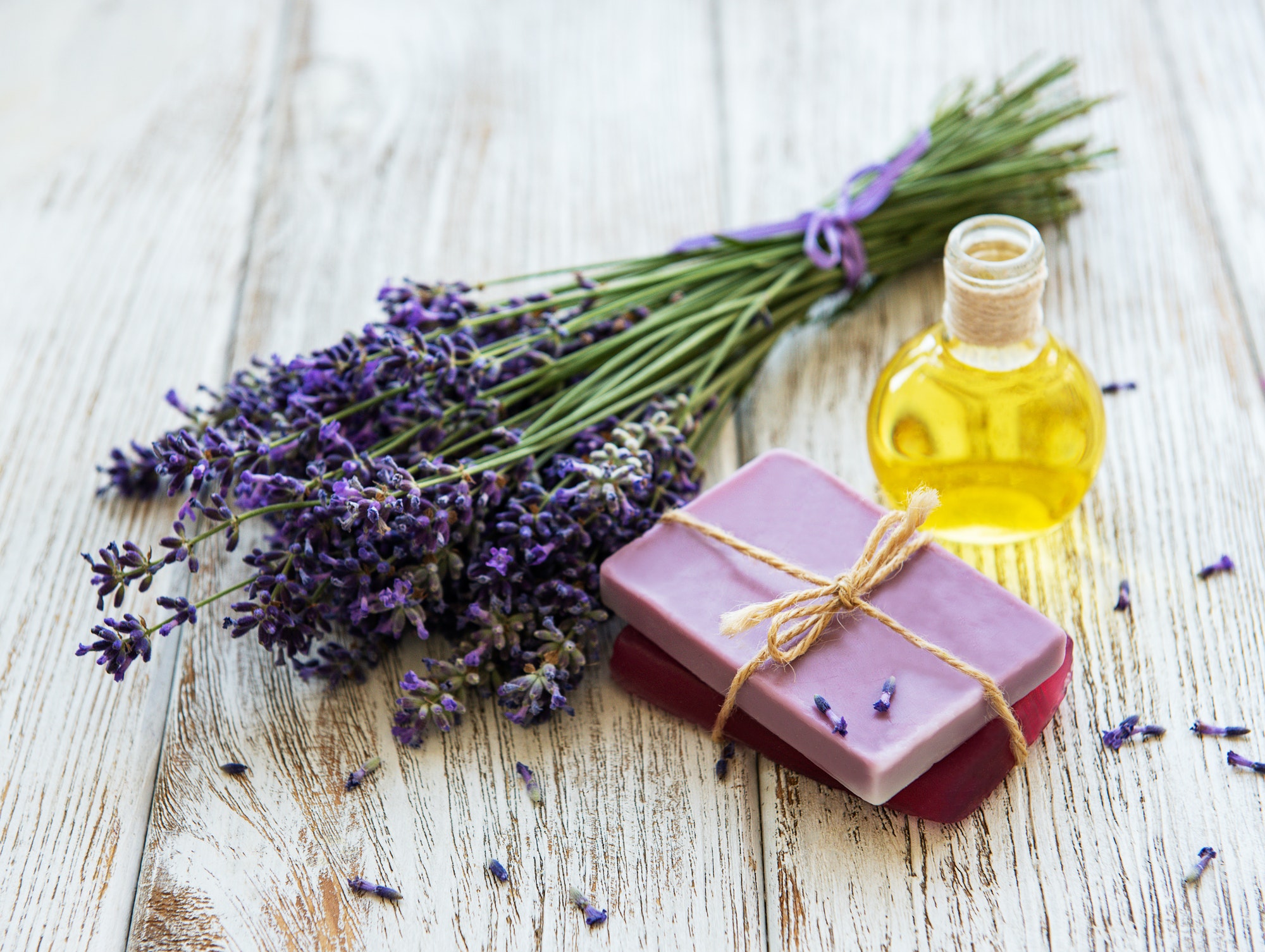 lavender flowers and lavender aromatic oils